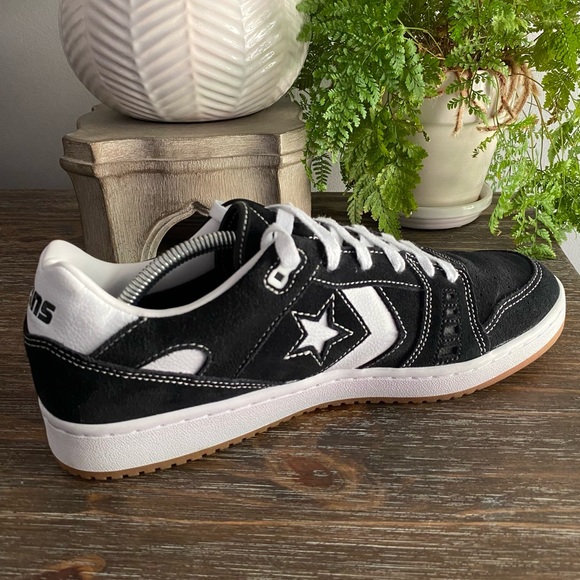 Converse Mens 11 AS-1 Pro Suede Leather Skateboarding Sneakers Shoes Black White - Picture 9 of 13